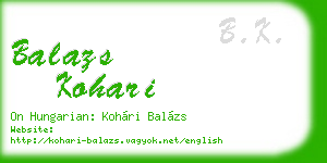 balazs kohari business card